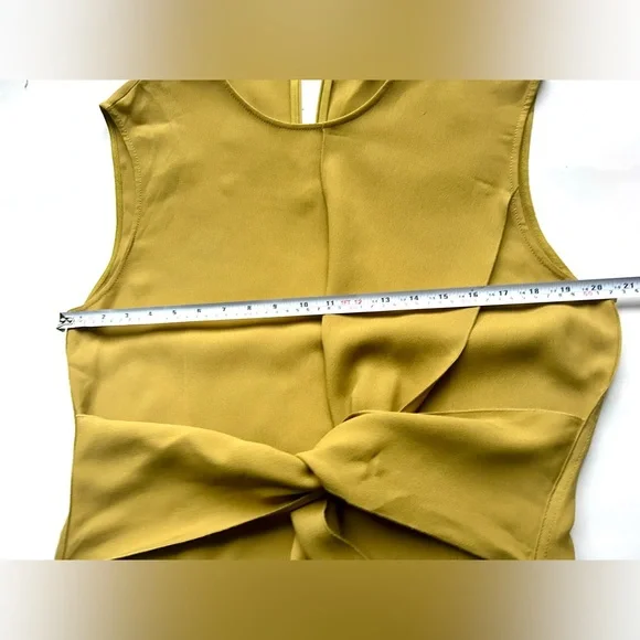 ARKET Crêpe Knot Dress - Mustard yellow Size large midi - Picture 7 of 14